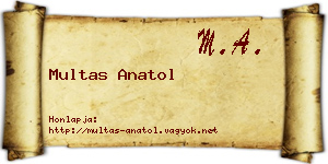Multas Anatol névjegykártya